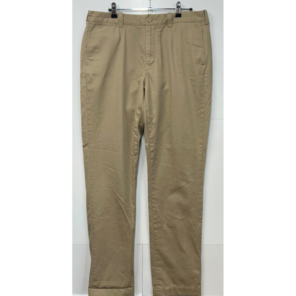 J.Crew The Sutton Mens Khaki Flannel Lined Chino Pants 34x34 Tan Plaid B3850